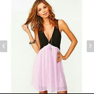 Women's A Line Dress - Color Block Pleated